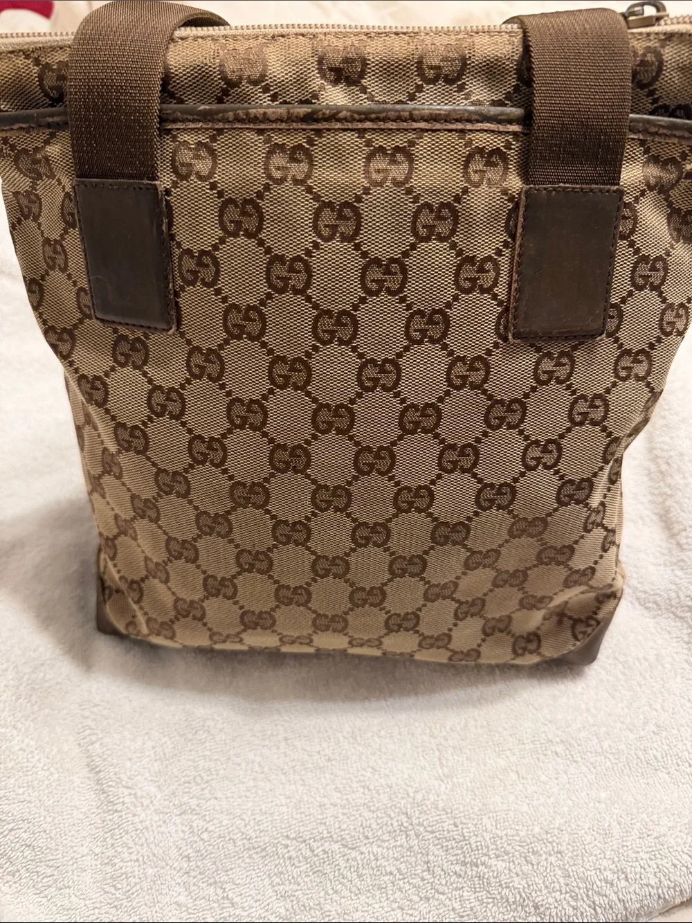 Gucci Tan/Brown GG Canvas Messenger Bag